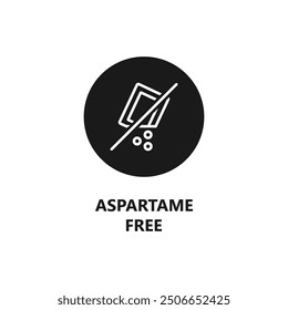 Aspartame free sign. No aspartame symbol. Product packaging stamp or label. Eco friendly and organic products. Vector icon