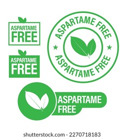 aspartame free vector icon set, green in color