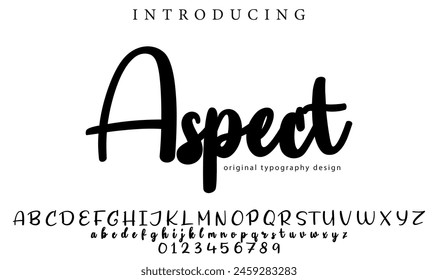 Aspect Font Stylish brush painted an uppercase vector letters, alphabet, typeface