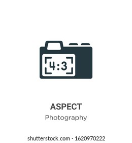 Aspect glyph icon vector on white background. Flat vector aspect icon symbol sign from modern photography collection for mobile concept and web apps design.