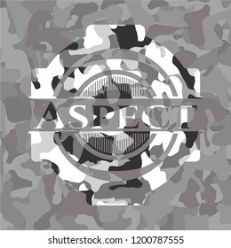 Aspect on grey camouflaged texture