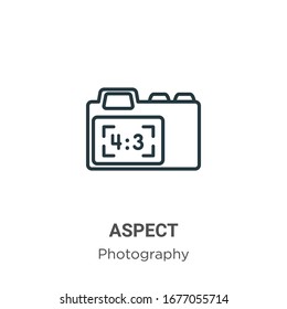 Aspect outline vector icon. Thin line black aspect icon, flat vector simple element illustration from editable photography concept isolated stroke on white background