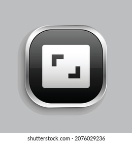 aspect ratio fill icon design. Glossy Button style rounded rectangle isolated on gray background. Vector illustration
