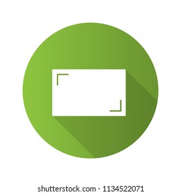 Aspect ratio flat design long shadow glyph icon. Screen size. Vector silhouette illustration