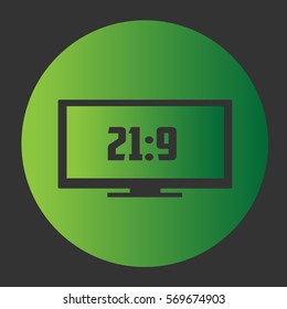 Aspect ratio icon 21:9, widescreen tv, monitors