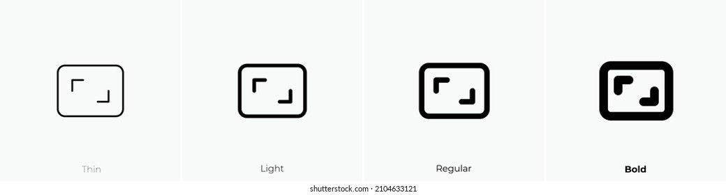 aspect ratio icon. Thin, Light Regular And Bold style design isolated on white background