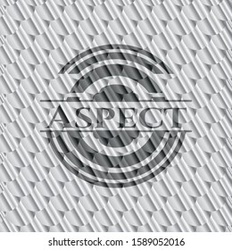 Aspect silver emblem or badge. Scales pattern. Vector Illustration. Detailed.