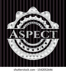 Aspect silvery shiny emblem. Vector Illustration. Mosaic.