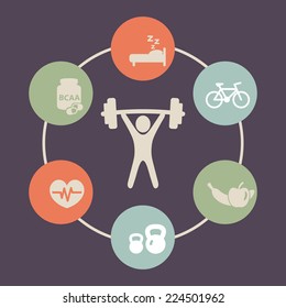 aspects of weightlifting 2 vector illustration, eps10, easy to edit
