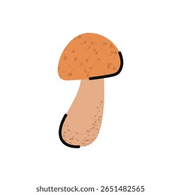 Aspen bolete mushroom. Stylized autumn mushroom. 