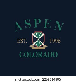 Aspen Colorado Crest Skiing Vector