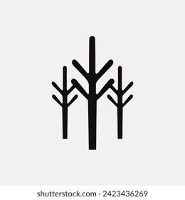 Aspen forest tree icon - Simple Vector Illustration