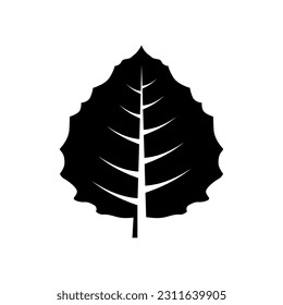 aspen leaf flat style vector icon