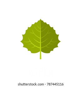 Aspen leaf icon. Flat illustration of aspen leaf vector icon isolated on white background