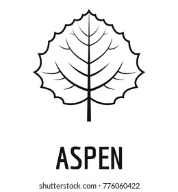 Aspen leaf icon. Simple illustration of aspen leaf vector icon for web
