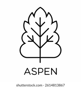 Aspen Silhouette Vector icon on white background