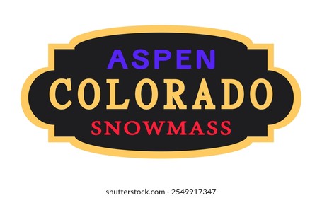 Logotipo de Aspen Snowmass Colorado. Estação de esqui.