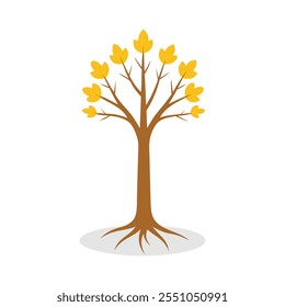 Aspen tree isolated flat vector illustration white background