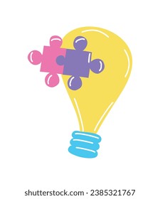 diseño de ilustración de la bombilla de asperger