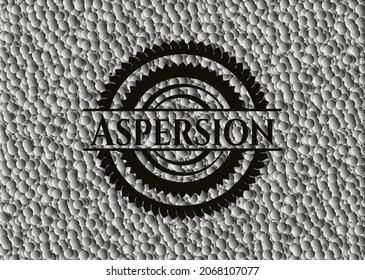 Insignia negra de aspersión con fondo de burbujas. Ilustración vectorial. Detallado. 