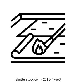 Asphalt Bitumen Roof Mounting Line Icon Vector. Asphalt Bitumen Roof Mounting Sign. Isolated Contour Symbol Black Illustration