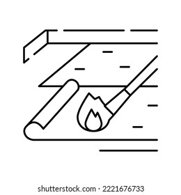 Asphalt Bitumen Roof Mounting Line Icon Vector. Asphalt Bitumen Roof Mounting Sign. Isolated Contour Symbol Black Illustration