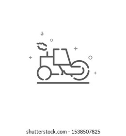 Asphalt compactor roller simple vector line icon. Symbol, pictogram, sign. Light background. Editable stroke