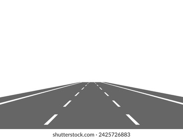 Asphalt Highway Road or Empty Road. Vector Illustration. 