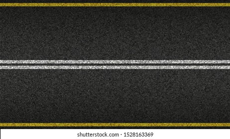 Asphalt highway textured vector background. Paved road with a dividing stripes