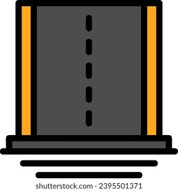 Diseño de vectores de iconos rellenos de línea de asfalto