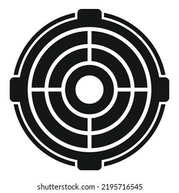 Asphalt manhole icon simple vector. City road. Pit circle