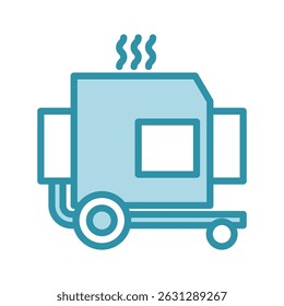 Asphalt Mixer mini illustration dual tone color icon, use for civil engineering, industry, construction, UI, UX kit, app and web development, digital or print.,