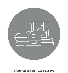 Asphalt paver car сolor line icon. Road construction. Pictogram for web page