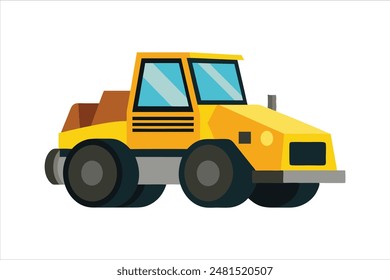 Asphalt Paver Construction vehicle Vector artwork illustration.