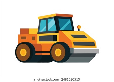 Asphalt Paver Construction vehicle Vector artwork illustration.