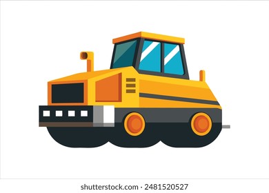 Asphalt Paver Construction vehicle Vector artwork illustration.