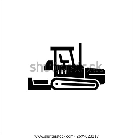 Asphalt paver glyph icon. construction vehicle illustration.