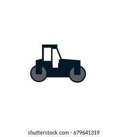 Asphalt paver icon flat design