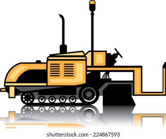 Asphalt paver vector