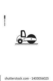 Asphalt paver - vector icon on white background. Symbol for web, infographics, print design and mobile UX/UI kit. Vector illustration, EPS10.