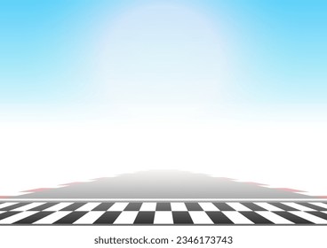 Asphalt racing track. Racing track with Start or Finish line. Go-kart track. Race track road. Vector Illustration.	