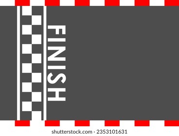 Asphalt racing track. Racing track with Start or Finish line. Go-kart track. Race track road. Vector Illustration.	
