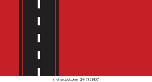 Asphalt road background of black tarmac surface, Simple vector street. Asphalt road with yellow line of traffic lane, highway or roadway with negative space.