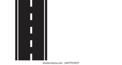 Asphalt road background of black tarmac surface, Simple vector street. Asphalt road with yellow line of traffic lane, highway or roadway with negative space.