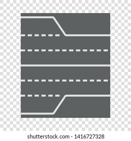 Asphalt road icon. Cartoon illustration of road element vector icon for web design