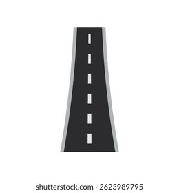Asphalt road icon. Straight highway road. Vector illustration.