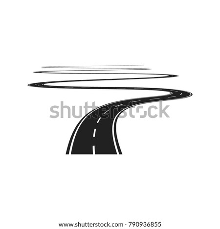 Asphalt Road isolated on white Vector illustration