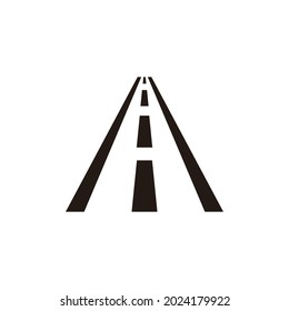 Asphalt Road With Markings Leading Into The Distance On A White Background Vector Icon