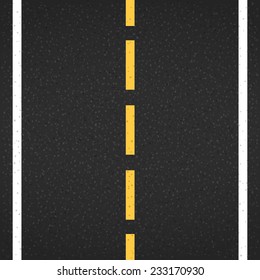 Asphalt road with markings, vector eps10 illustration