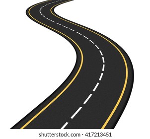 Carretera asfaltada sobre fondo blanco, ilustración de los vectores10